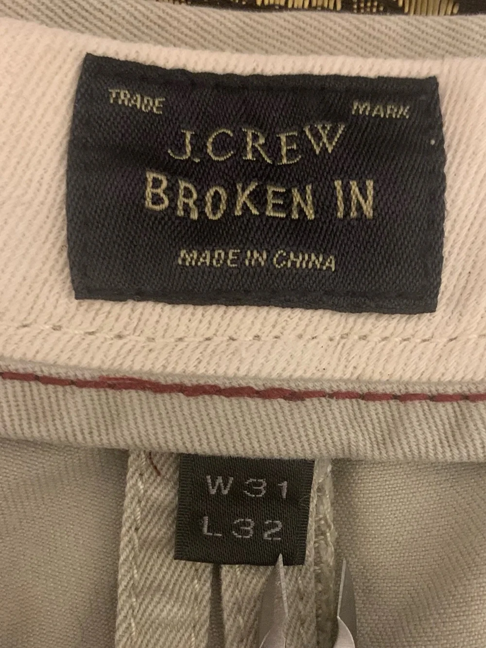 J CREW 770 Broken-In All Cotton Khakis